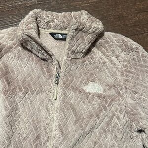The North Face Plush Jacket Light Brown Beige Small Soft Warm Thumbholes